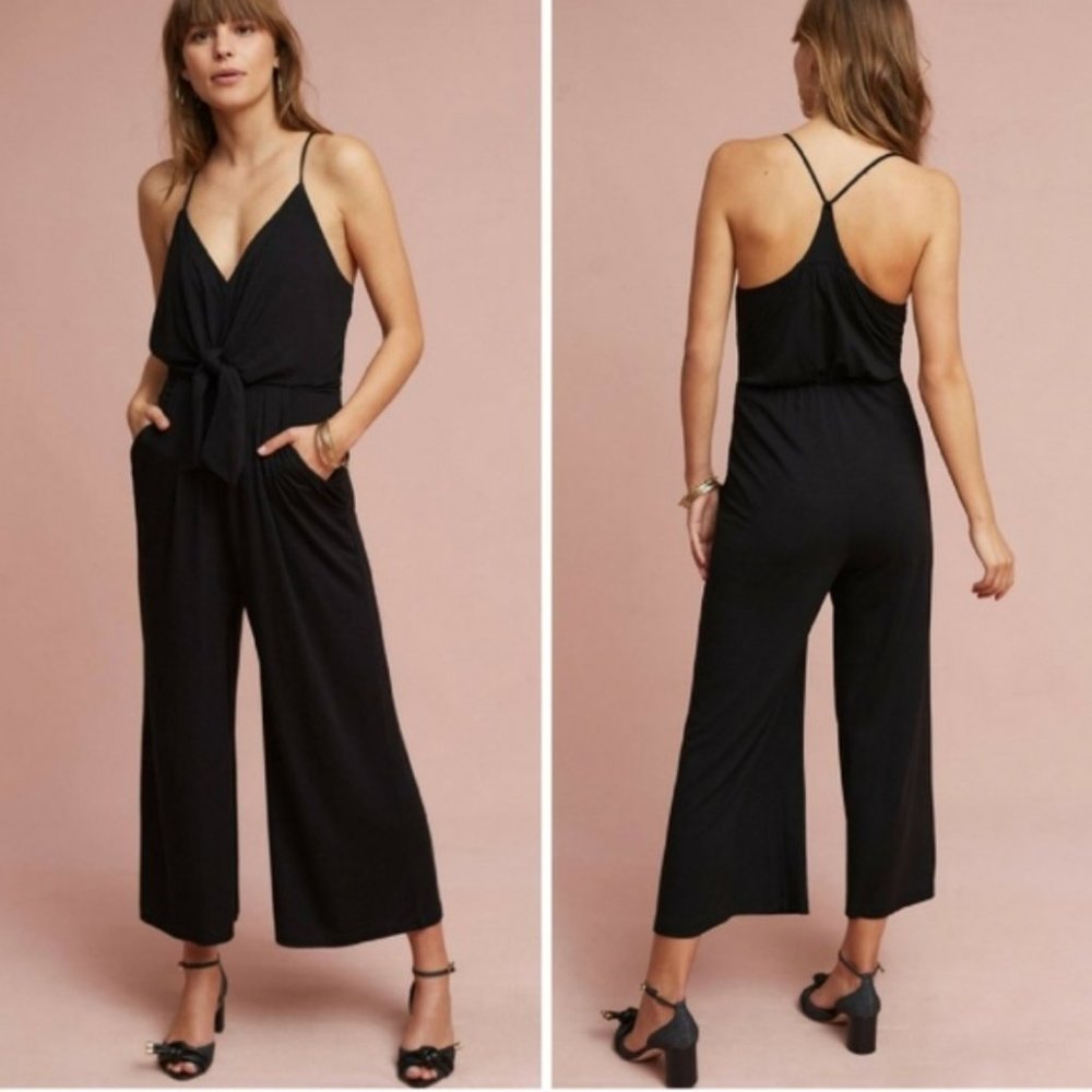 NWT Anthropologie Moulinette Soeurs Black Willa Jumpsuit Size Small